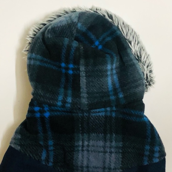 Frisco Plaid Hooded and Insulated Dog & Cat Peacoat, Navy, Medium - Picture 12 of 14